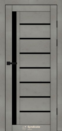 Двері Syndicat Doors PVC 101 Бетон свеілий чорне скло